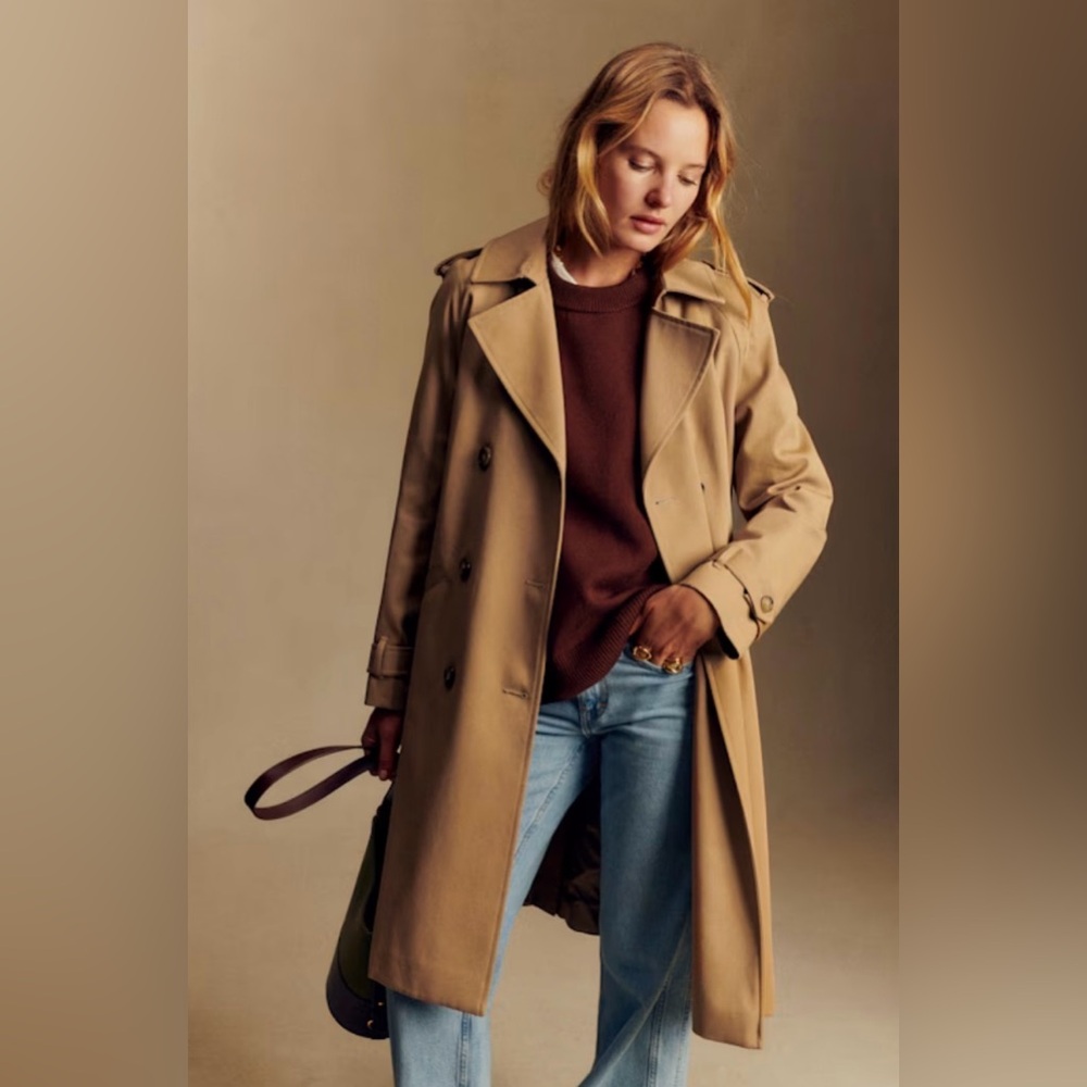 Sézane Camel Scott Trench Coat